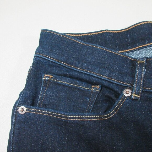 Levis womens indigo distressed Classic boot stretch jeans 32x32 EUC - Picture 3 of 9